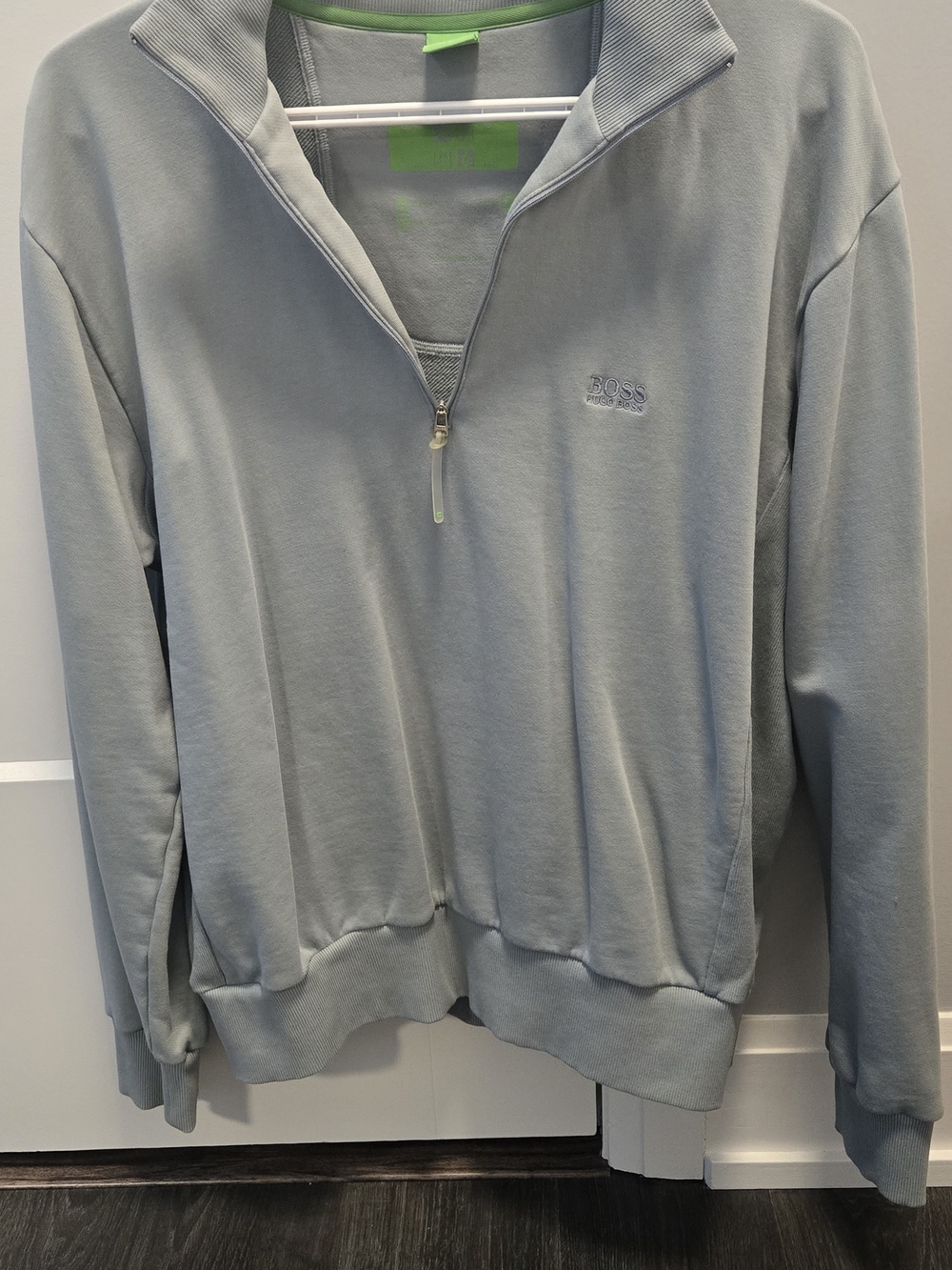 BOSS Hugo Boss Men's Light Sage Quarter-Zip Sweater